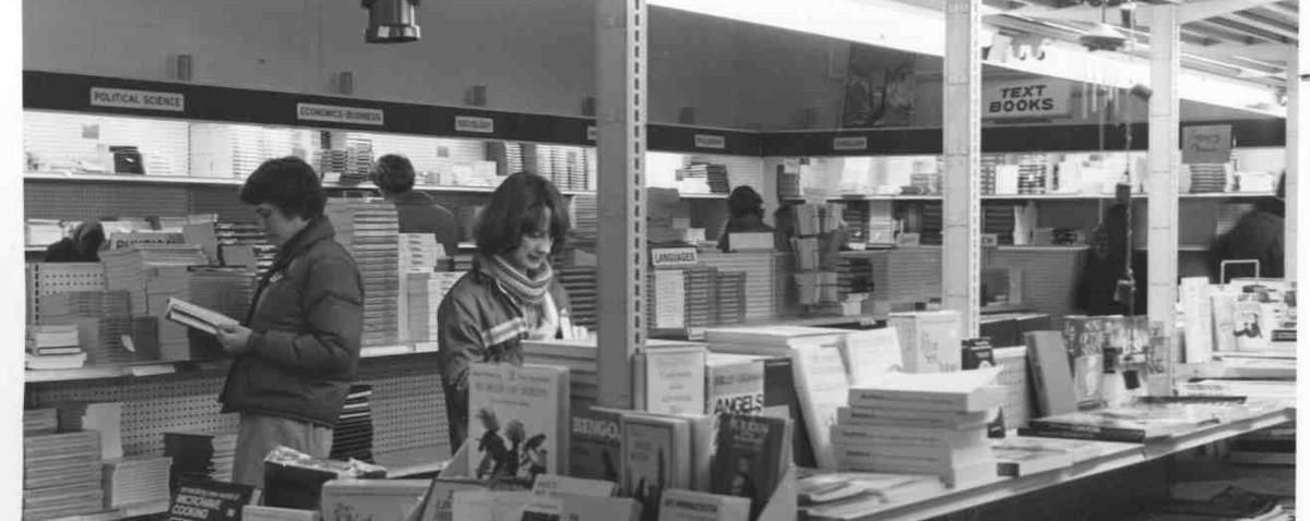Students look for books in the Bookstore