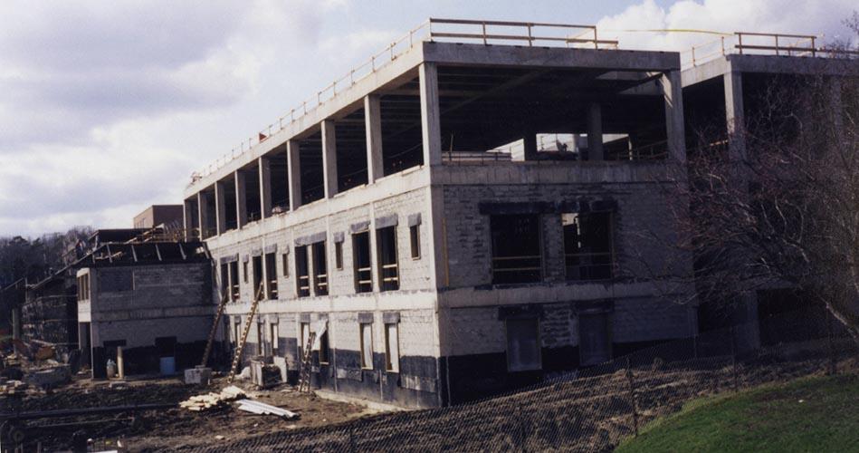 Construction on the new addition to the Science Building, ca. 1999