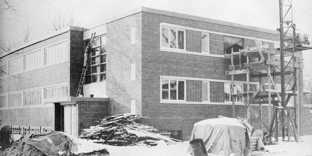 The Home Economics Building under construction in 1955.
